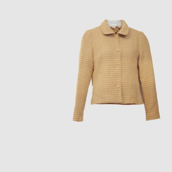 COPY - Wanko amber wool check cropped blazer jacket button up size 34 XS Japan … - Picture 2 of 4